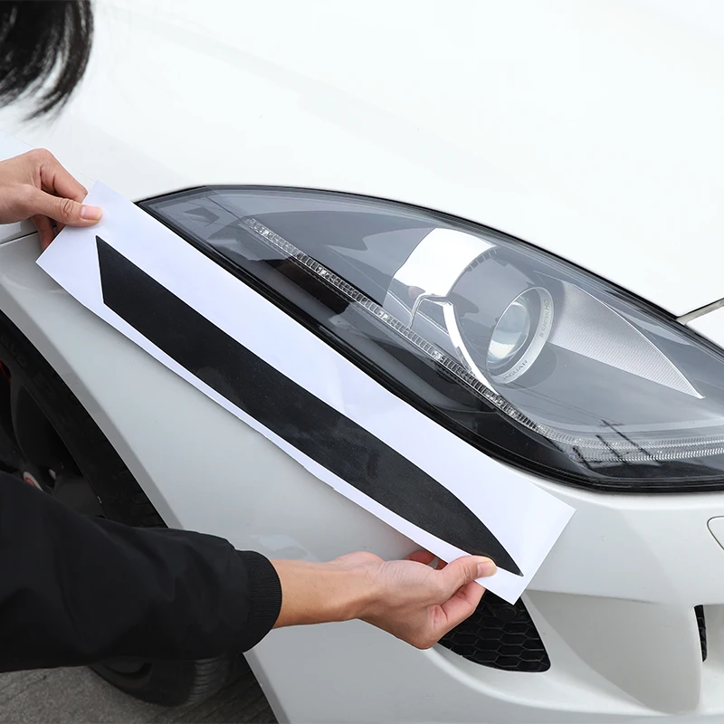 

For Jaguar F-TYPE 2013-2022 PVC Black/carbon fiber Car Headlights Decor Lamp Eyebrow Trim Stickers Car Accessories