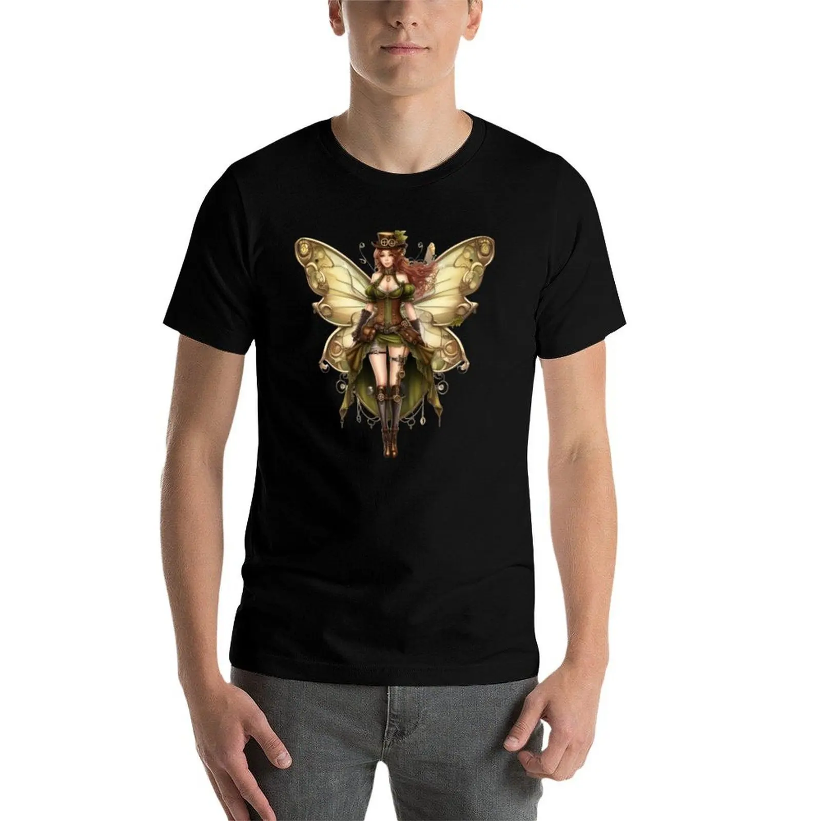 Фото Футболка Steampunk Fairy, базовая повседневная одежда, топ с короткими рукавами №4