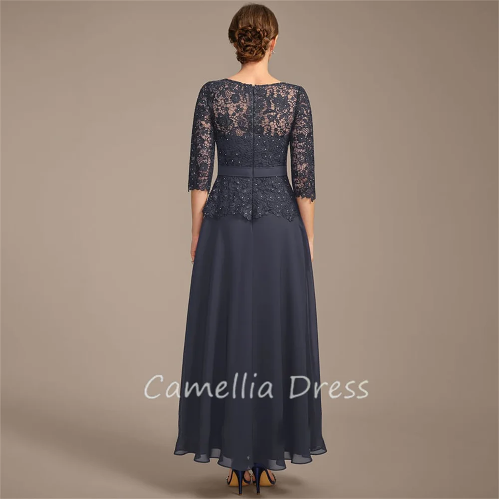 Женское шифоновое платье для матери невесты ТРАПЕЦИЕВИДНОЕ длиной до щиколотки