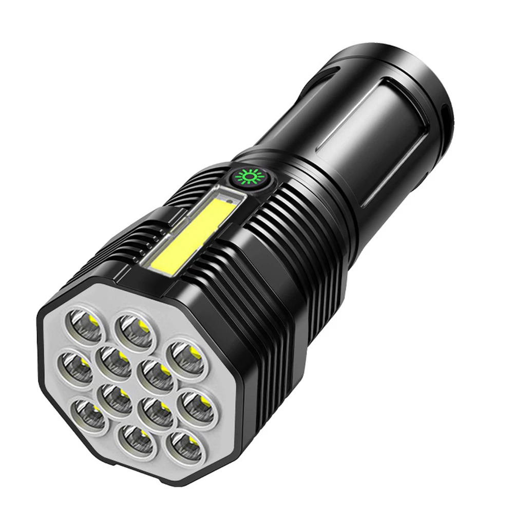 

Светодиодный фонарик, 4 режима, водонепроницаемый Мощный походный мощный портативный фонарь с зарядкой от USB для экстренного освещения, рыб...