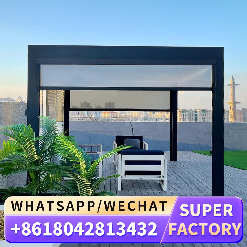 Уличная моторизованная беседка Shinilions размером 10x12 Современная