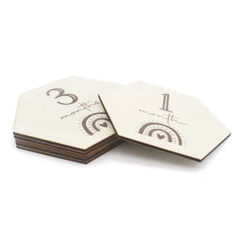 

Деревянные детские ежемесячные карты двусторонние новорожденные фотографии реквизит Душ Подарки