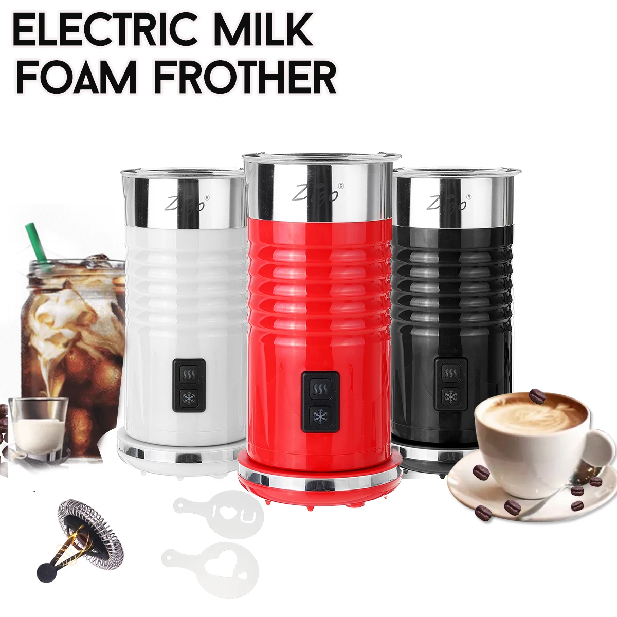 

Electric Milk Frother Foamer Frothing Milk Warmer Latte Cappuccino Coffee Foam Maker Machine Temperature Keeping