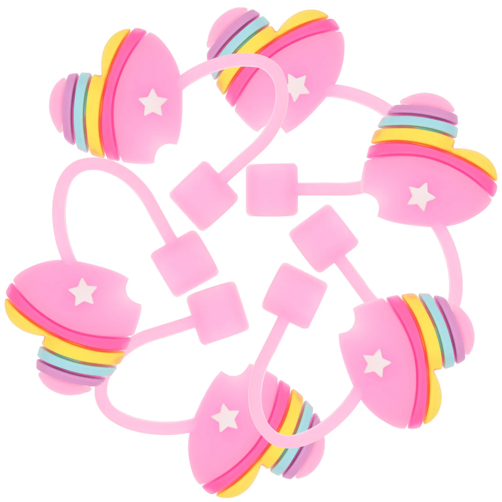 

6 Pcs Heart Straw Covers Straw Hole Plug Silicone Straw Tips Drinking Straw Caps Cute Straw Caps Silicone Tips Straws