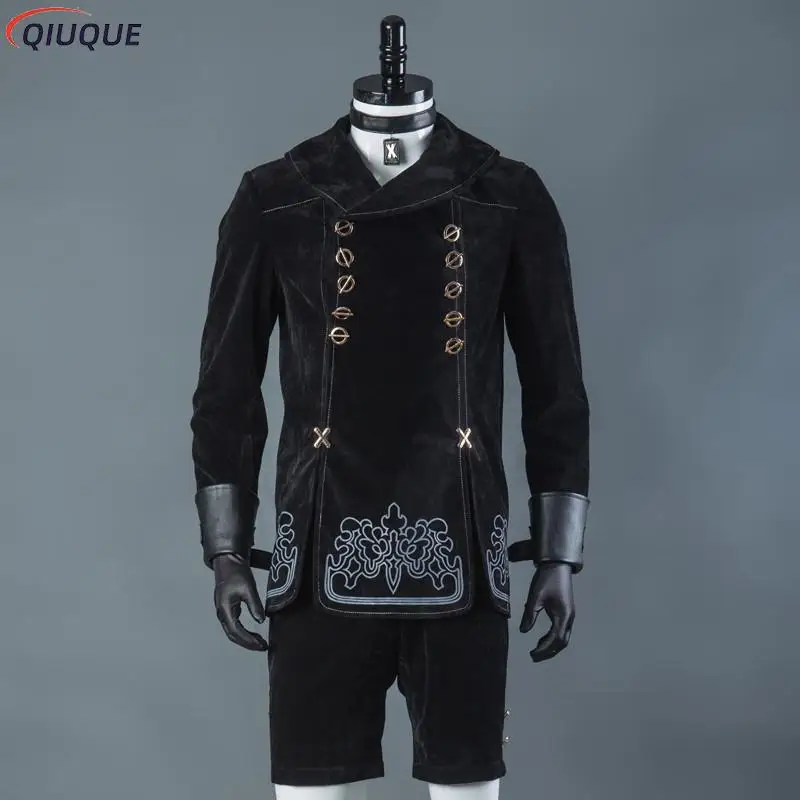 

NieR Automata Cosplay YoRHa No.9 Type S Uniforms 9S Cosplay Costume Full Set ( Coat Pants Gloves Bag Necklace Eyeshade Socks )