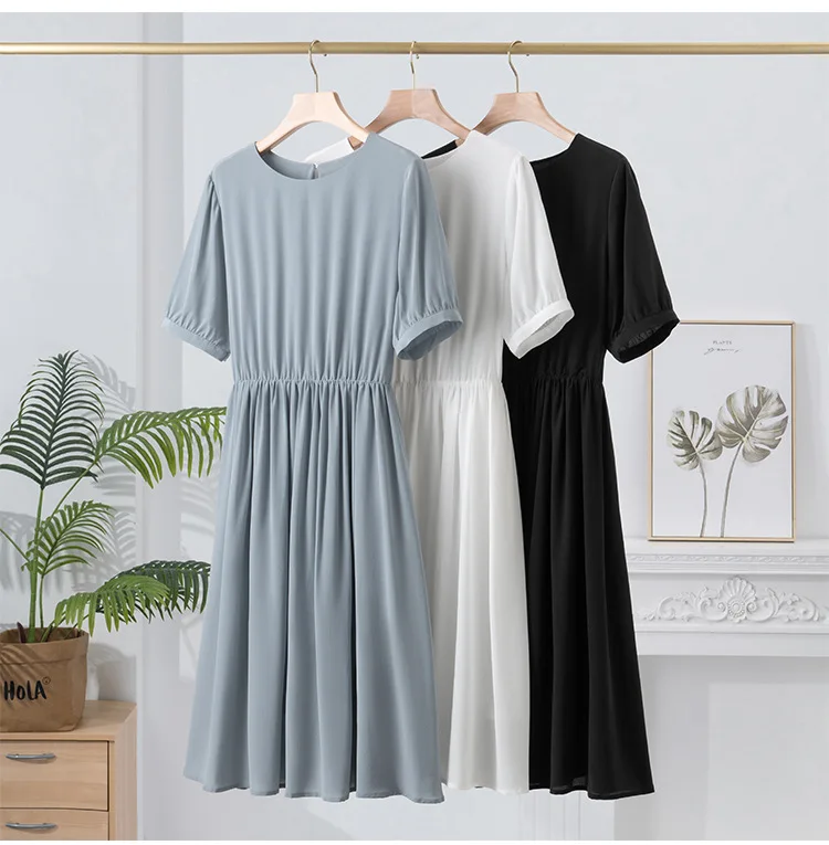 BirdTree элегантное платье из 100% натурального шелка женское однотонное с коротким