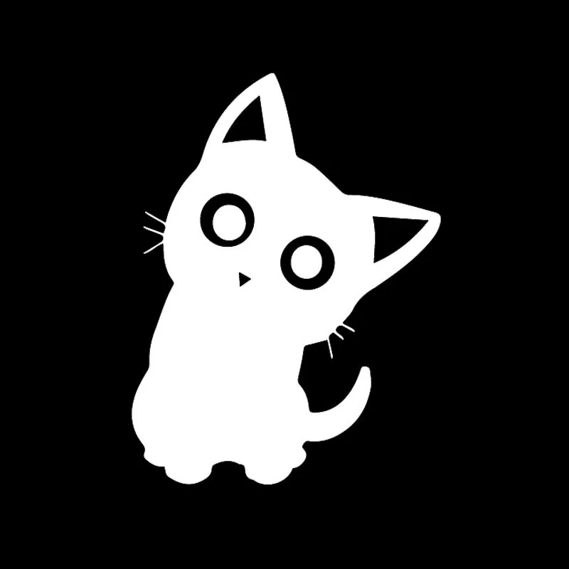 

Funny Vinyl Decal Cute Cartoon Kitten Pet Cat Window Decor Car Sticker Black/Silver 11.3X15CM
