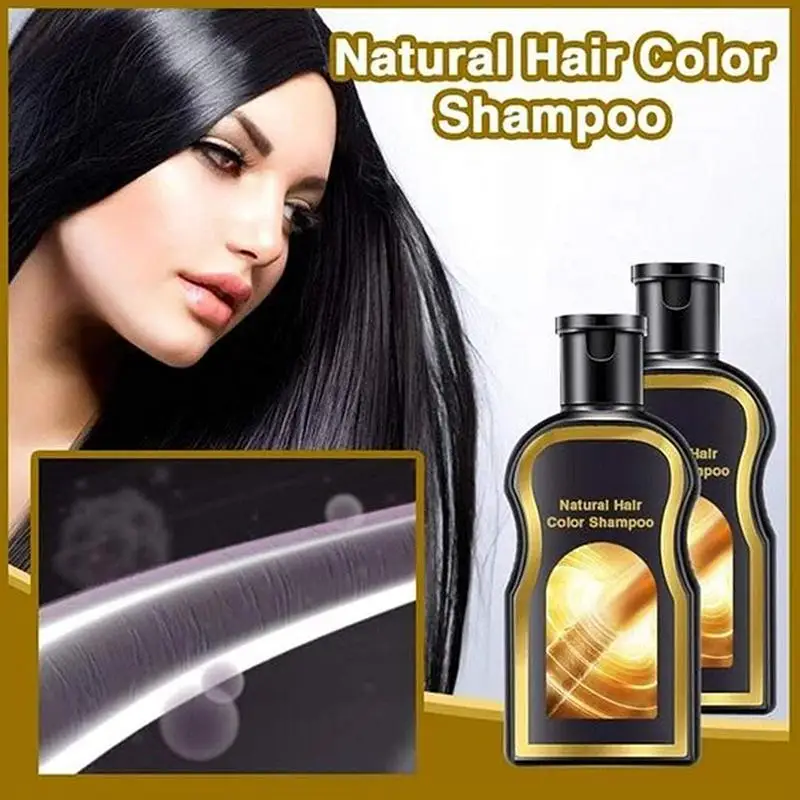 

200 мл натуральный шампунь для окрашивания волос Органическая быстрая краска для волос черный шампунь растительная эссенция цветной шампунь для покрытия седых белых волос
