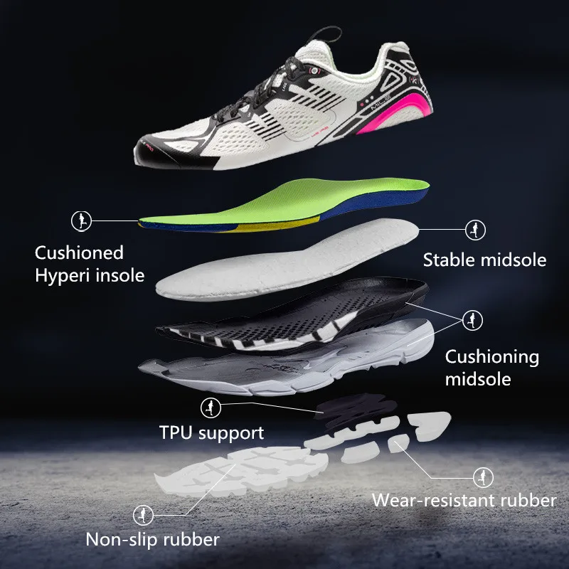 BMAI Marathon Running Shoes Outdoor Gym Trail Sneakers for Men Cushioning Sport Luxury Designer Mens Trainers Tennis Shoes Man