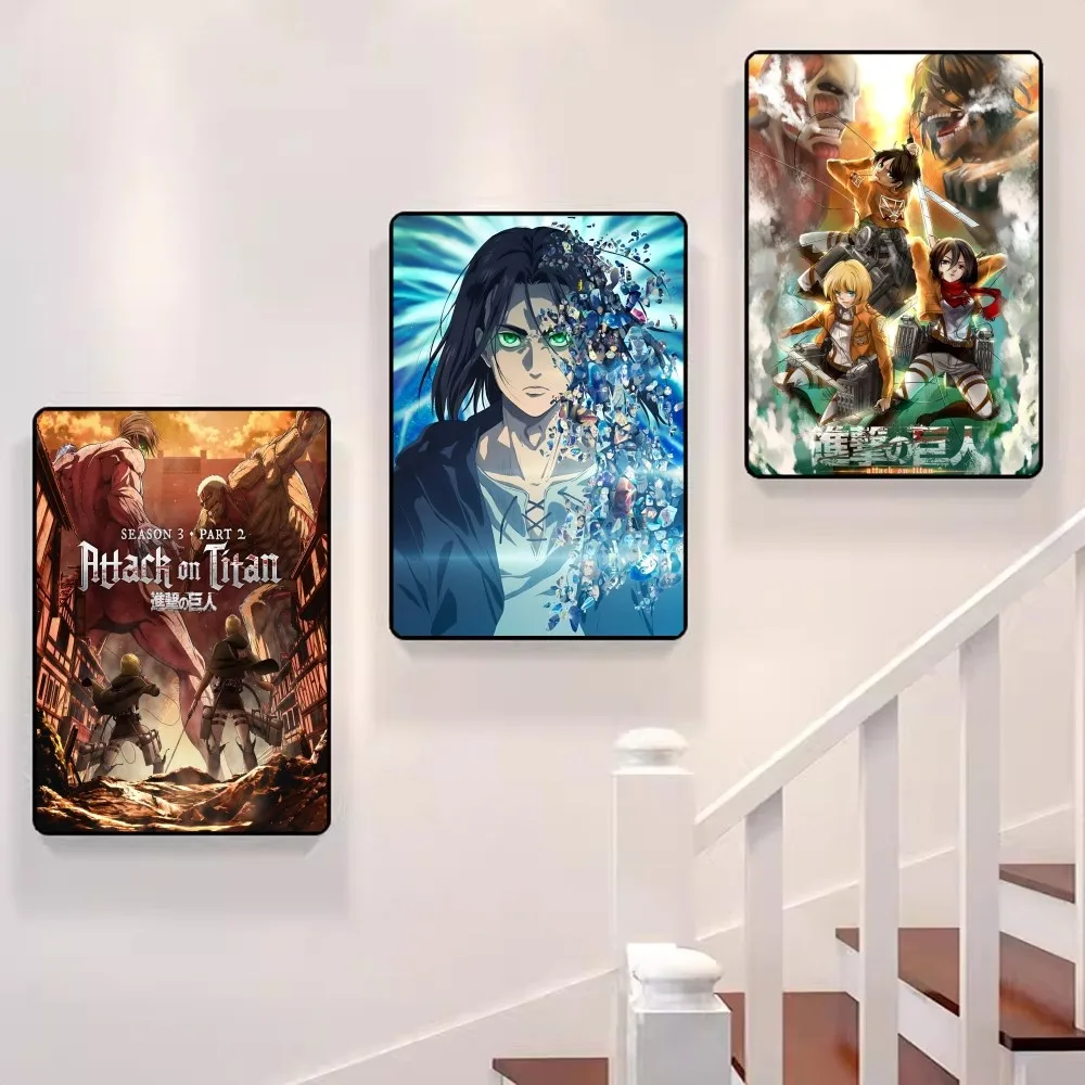 

Anime A-AttackS O-on T-Titans Poster Self-adhesive Art Poster Retro Kraft Paper Sticker DIY Room Bar Cafe Vintage Decorative