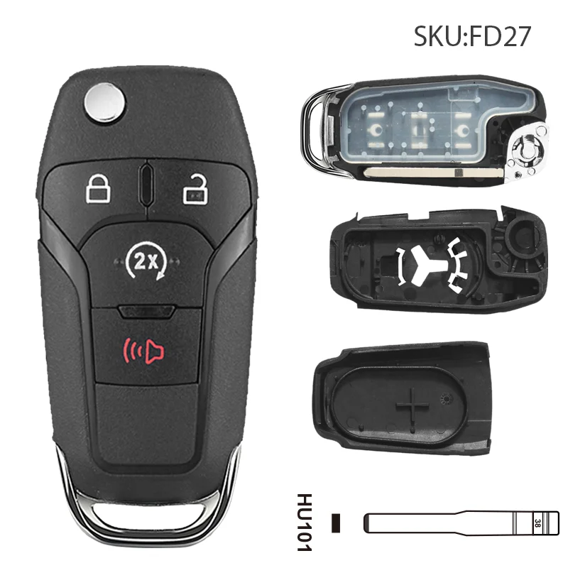 

YAYUN 2/3/4 кнопки флип-чехол для дистанционного ключа Explorer Ranger AKFDF120 для FORD 2015-2019 F-150 Fusion F-250 F-350 Focus MK MK7