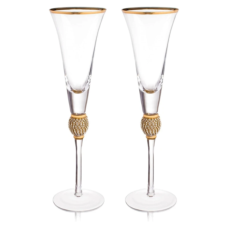 

Champagne Glass 2 Piece Set Of Elegant Glass Goblets