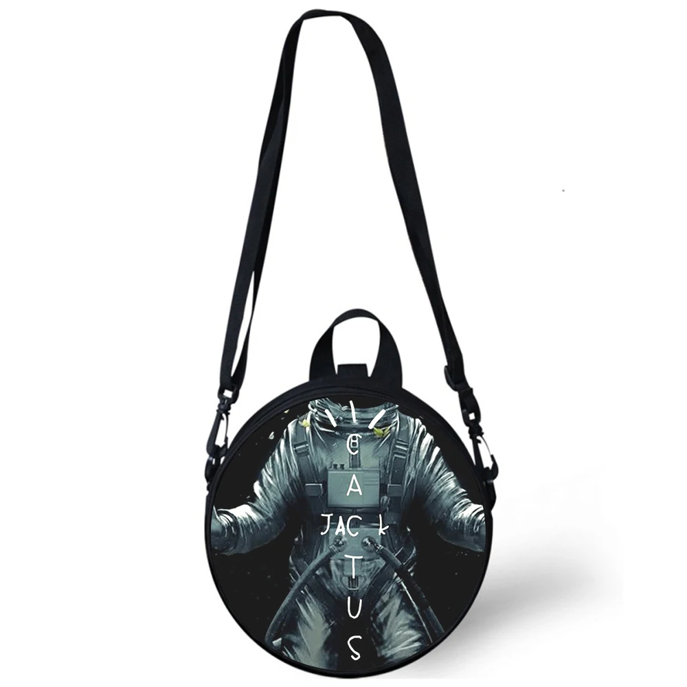 cactus jack letter word Child kindergarten Bag 3D Print Crossbody Shoulder Bags For School Women Mini Round Bagpacks Rugtas Bag