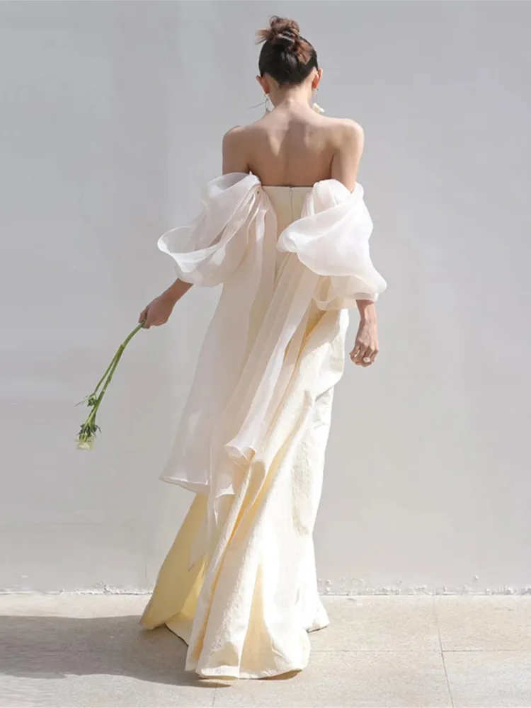 Френч туба верхняя фотосессия свадебное платье Мори стиль вуаль рыбий хвост