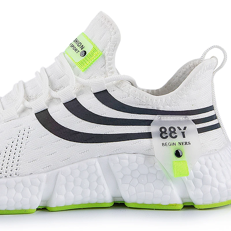 Men's Sports Shoes Mesh Breathable Running Shoes Women's Couple Shoes Men's Lightweight and Non slip Classic Sports Casual White