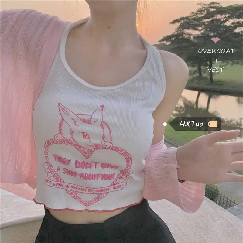 Женская летняя блузка без рукавов с принтом |