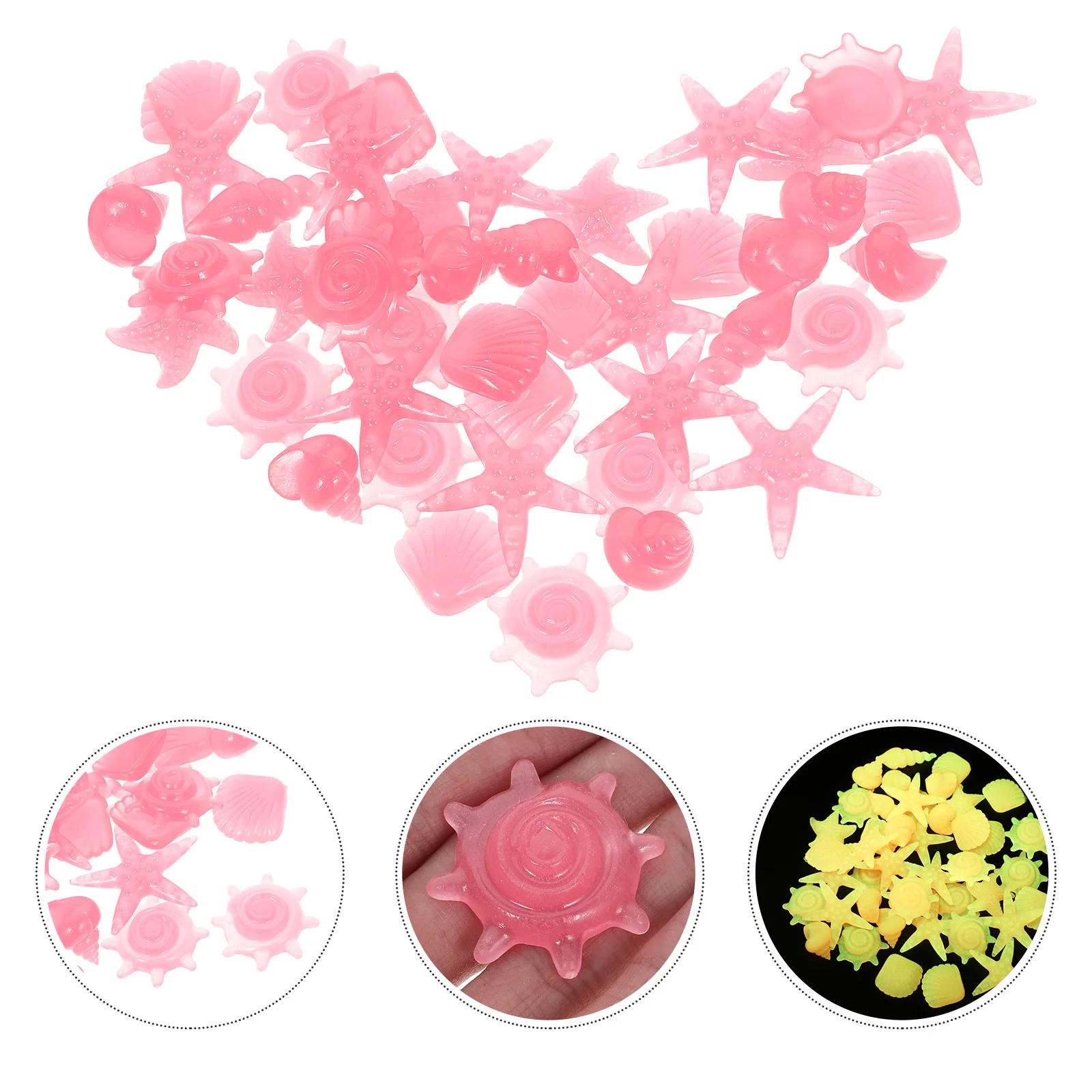 

50 Pcs Fish Tank Fluorescent Stone Compact Aquarium Stones Glow The Dark Decorations Bowl Rocks Garden Bulk Landscaping