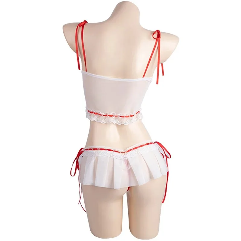 Сексуальное клубничное нижнее белье микро бикини японское аниме косплей