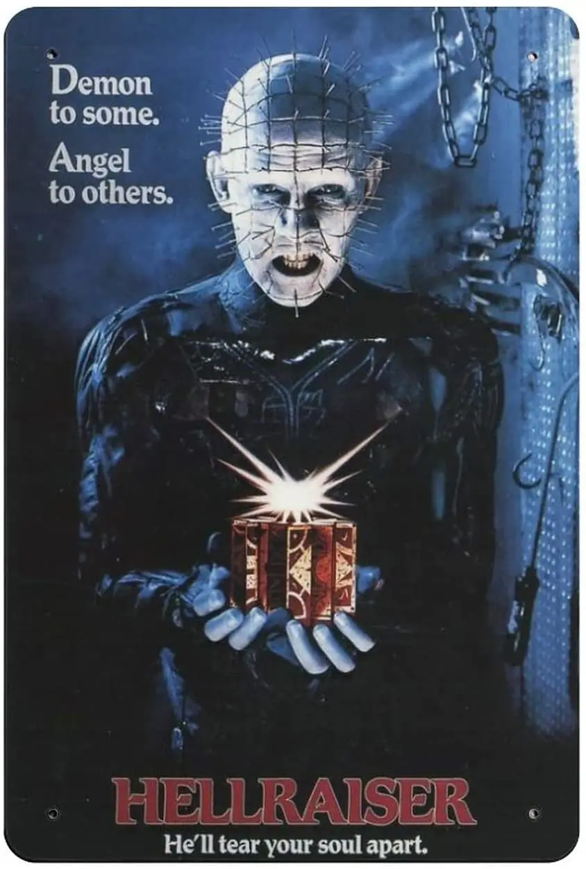 

Nedil Horror Movie Poster-Hellraiser Tin Sign Science is Magic Novelty Metal Poster Home Retro Bar Club Cafe Wall Art Decor Gift