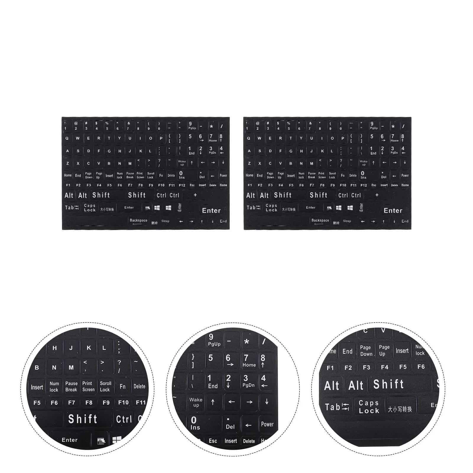 

2 Sheets Desktop Keyboard Stickers Laptop Computer Keyboard English Stickers