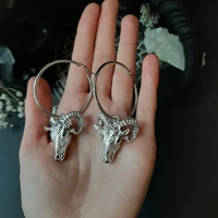 gothic goat horn charm earrings for women girls fashion witch jewelry gifts vintage mystic goat horn satan goth earrings women