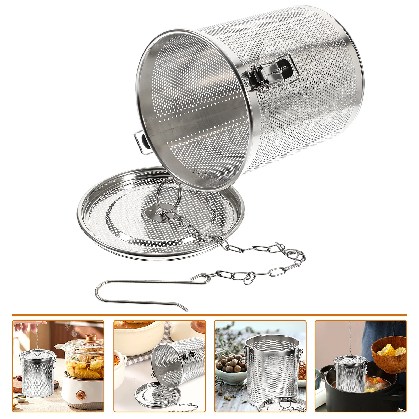 

Spice Strainer Metal Tea Infuser Fine Mesh Stainless Steel Brine Basket Coffe Filters