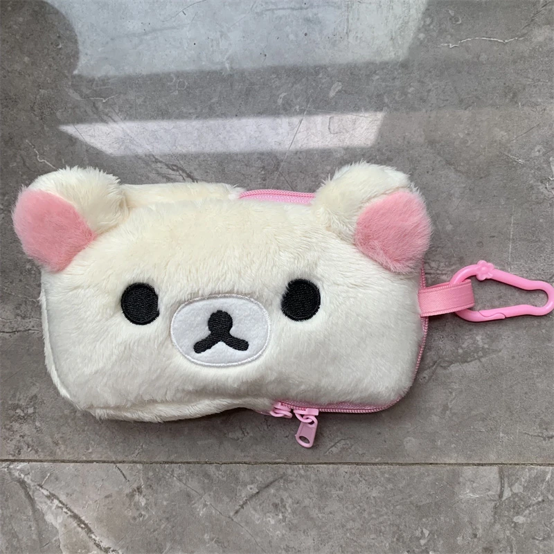 Фото Rilakkuma Korilakkuma плюшевая сумка для смартфона женская аниме медведь лицо Kawaii милый чехол для мобильного телефона держатель №2