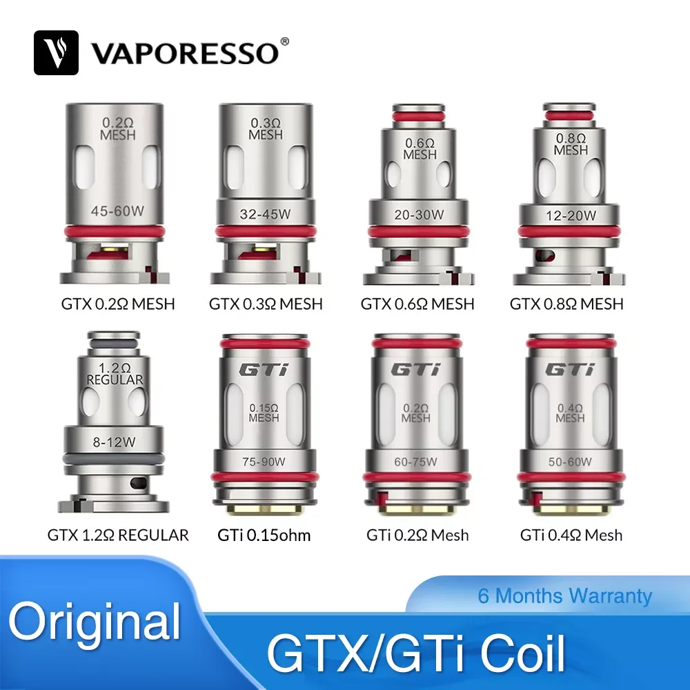 

100% Original Vaporesso GTX Coil /GTi Coil 0.2/0.3/0.6/0.8/1.2ohm Mesh Coil For Target PM80 TARGET PM40 NANO KIT