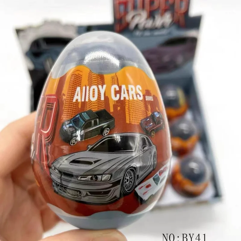 Hot Selling Twisted Egg 1:64 Alloy Car Cartoon Mini Return Car Fun Egg Blind Ball Boys' Toy Mysterious Box Diecast  Car Toy