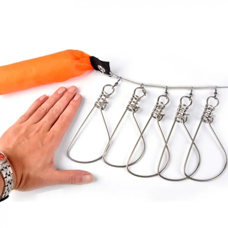 

5M Ropes Stainless Steel Fish Lock Spring Buckle String Lures Equipment Penetrate Fishing Tackle Tools Accessories