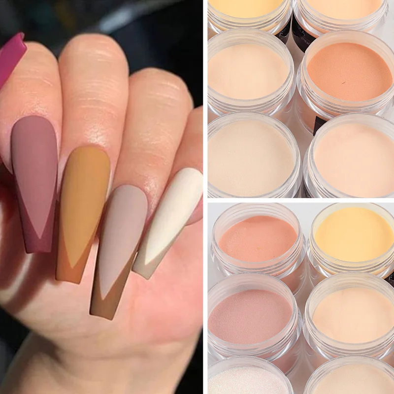 

15g/Box Nude Acrylic Powder Light Color Carving Crystal Dipping Powder Professional Design Nail Extension Builder Pigment Dust