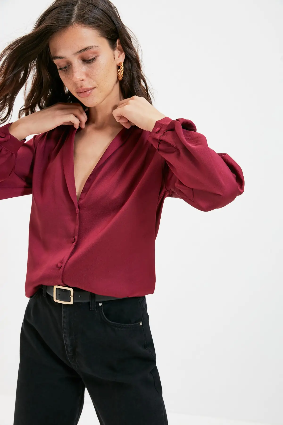 

Trendyol Shirred Shirt TWOAW22GO0284