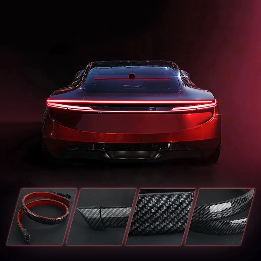 Фото Универсальный автомобильный спойлер с LED-подсветкой для BMW, Ford, Golf, Benz, внешние элементы кузова, задний спойлер с функцией стоп-сигнала и поворотника с дневными ходовыми огнями. №5