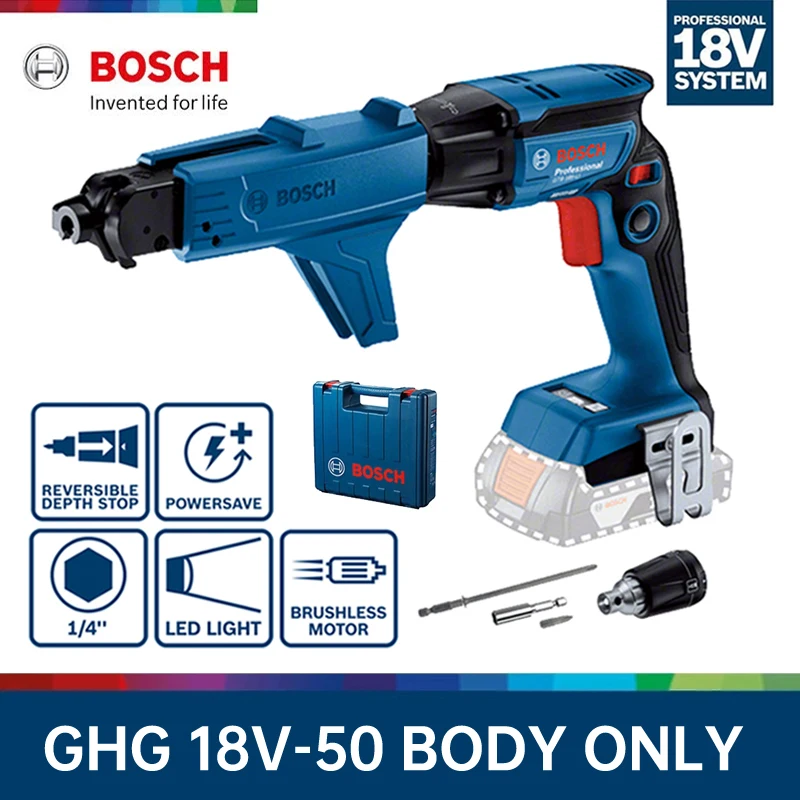 

Bosch GTB 185-LI Drywall Screw Screwdriver Brushless Cordless Staple Guns With GMA55 Attachment 18V BOSCH Professionl Power Tool