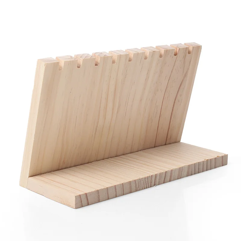 Solid Wood Board Jewelry Holder Pendant Necklace Display Stand Organizer Rack 25x10x14.5cm