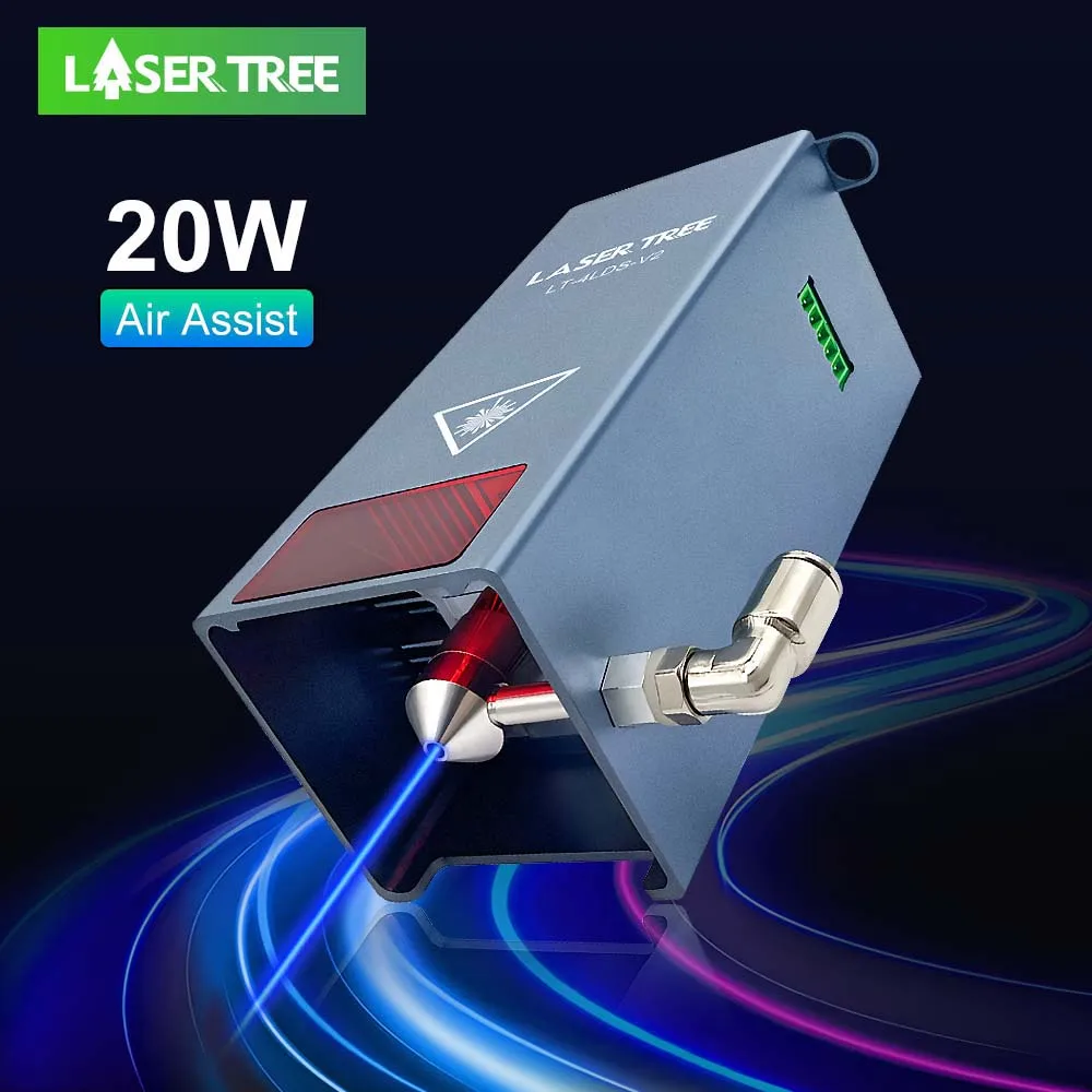 LASER TREE High Power 20W Optical Power Laser Head Air Assist Laser Kit CNC TTL Module for Laser Cutting Engraving Machine Tools enlarge