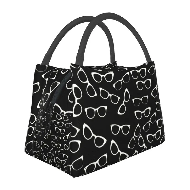 

Trendy Optician Glasses Insulated Lunch Bag for Women Leakproof Optometrist Thermal Cooler Lunch Tote Work Picnic Food Bento Box