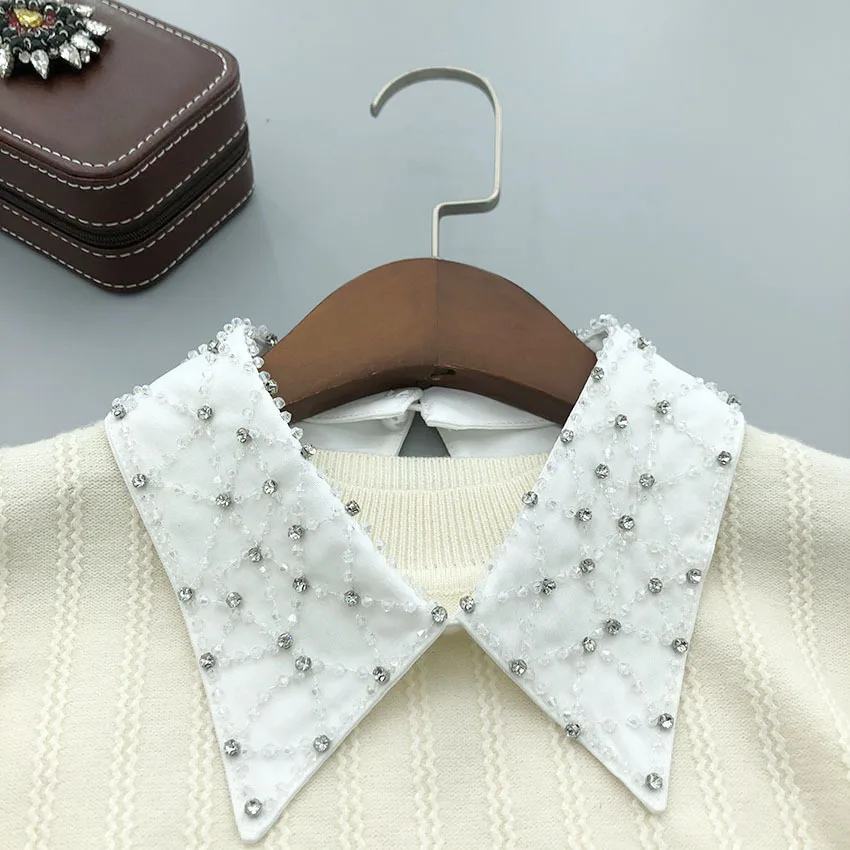 

Искусственный воротник для женщин, костюмы, воротник рубашки, винтажное ожерелье, ложный воротник, съемный воротник