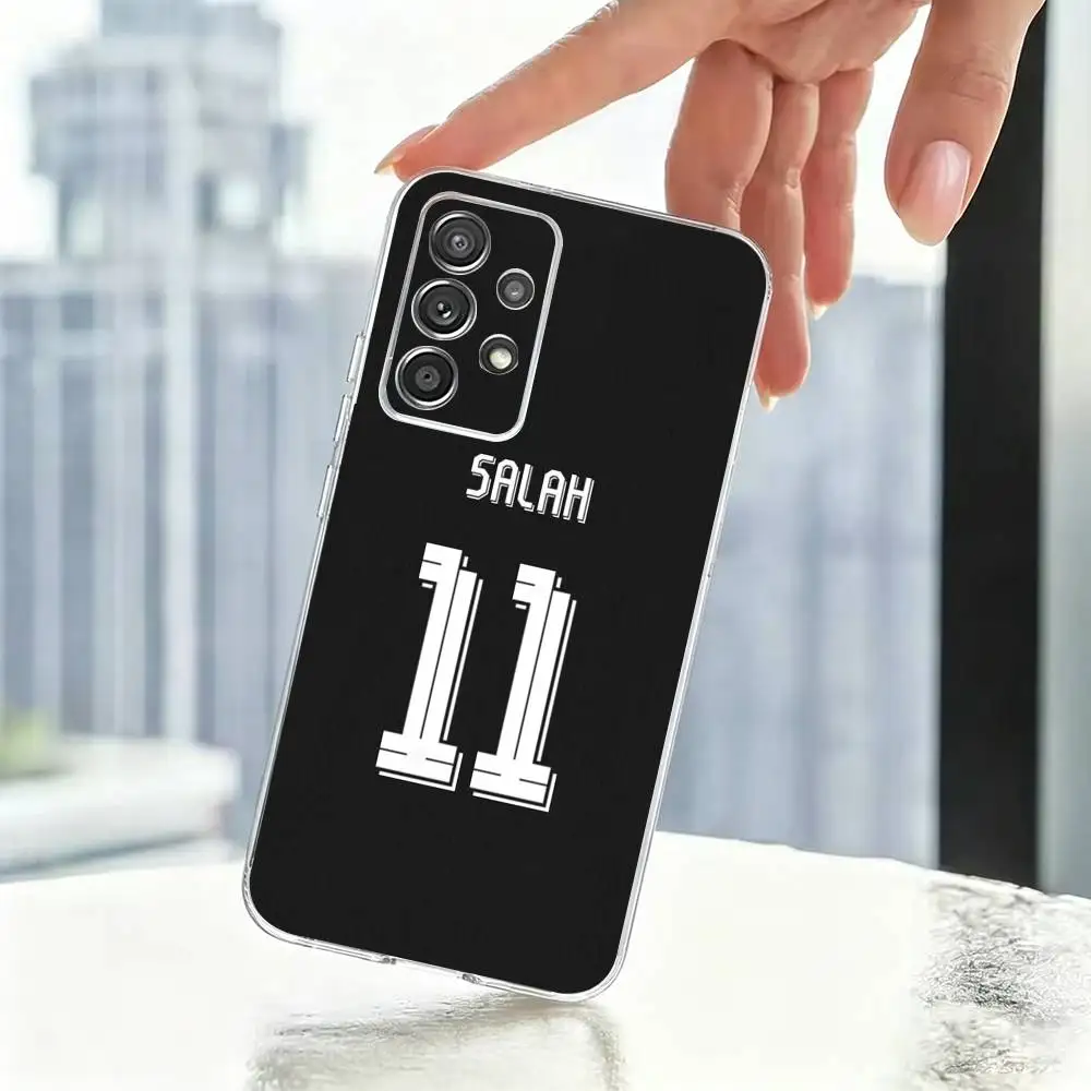 Фото Чехол для телефона с дизайном футбольной формы М. Салаха №11 для Samsung: прозрачный, мягкий, для моделей S25, S24, S21, S22, S23, S30, Ultra, S20, Plus №5