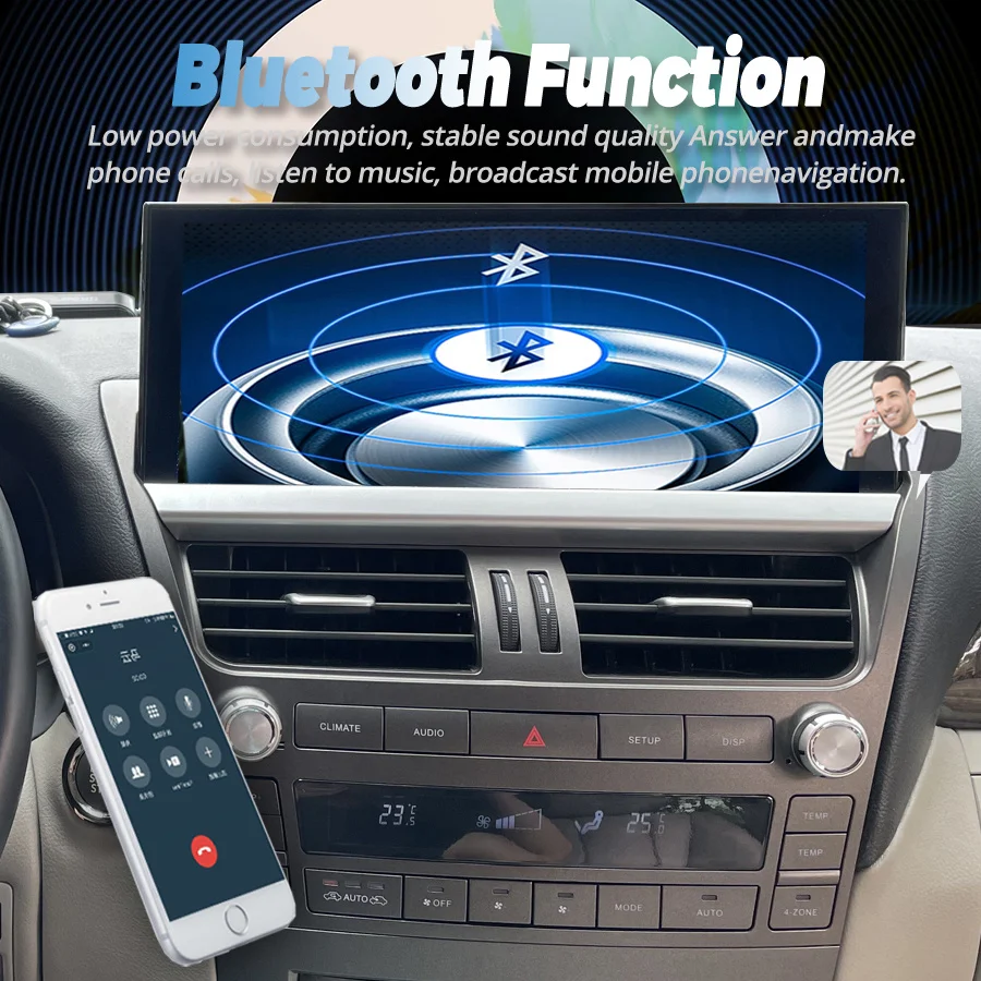 12 3-дюймовый Qled-экран CarPlay Android Автомобильный радиоприемник для Lexus LS460 LS600 2006-2012