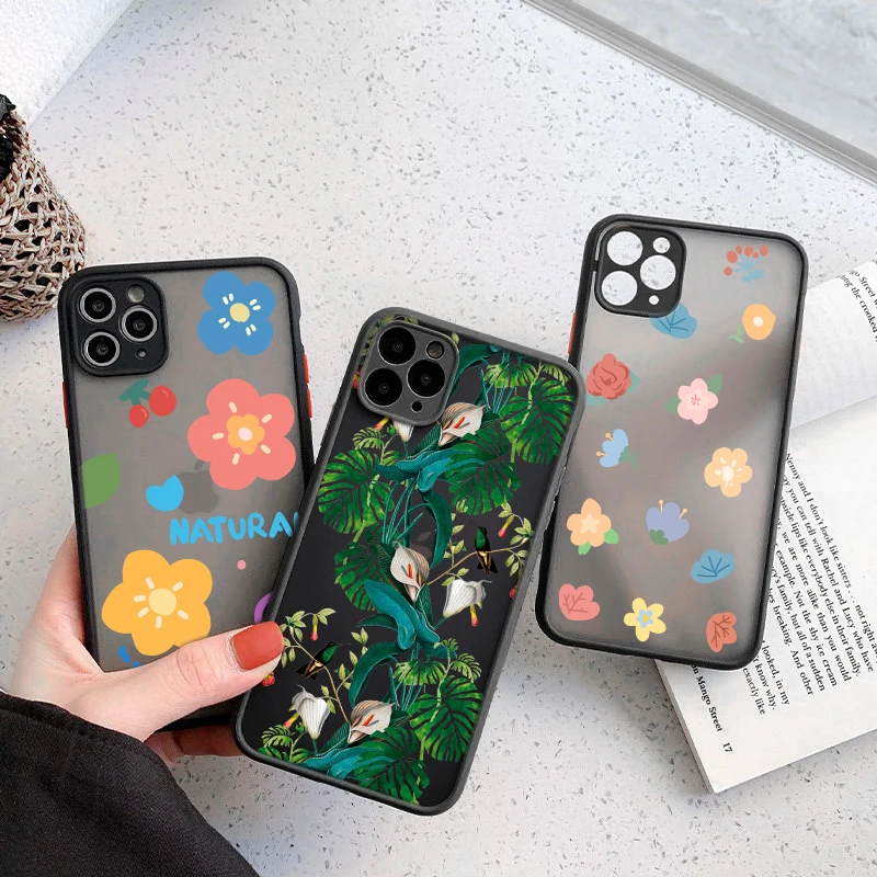

Flowers Scarlet Case For iPhone 13 Pro Max Soft Silicon Fundas For iPhone 12 11 Pro Max XR X XS 7 8 Plus SE2020 Matte Hard Cover