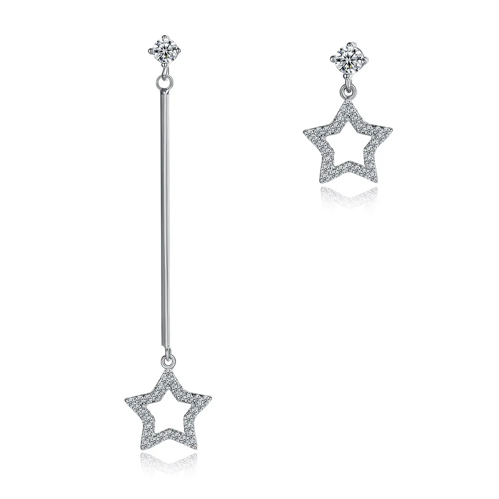 

Sterling Silver Five-pointed Star Pillar AB Earrings Trend Women's Sterling Silver Earrings