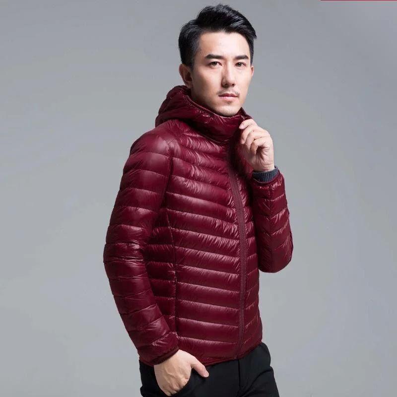 Men's Light Down Jacket Men's 2022 Autumn Winter New Casual Black Short Men's Jacket White Duck Down Jacket Coat For Men