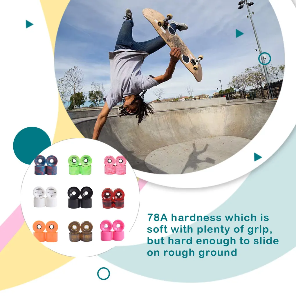 

4 Pieces Skateboard Wheels Longboard Bearing Cover Removable Skate Board Accessories Rolling Moving Maintenance Type 2