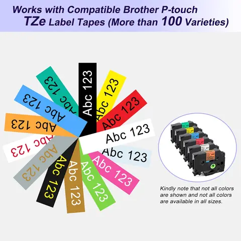 5 Pack Tz Tape 6/9/12 мм Tze-231 Водонепроницаемая лента Tze Label, совместимая с принтером Brother P touch и принтером для изготовления этикеток D210S