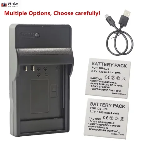 DB-L20 Аккумулятор или зарядное устройство для Sanyo Xacti VPC-C1 C4 C40 C5 C6 CA6 CA65 CG6 CA9 CG9 VPC-E1 E2 E6