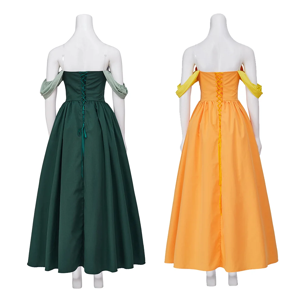 The Bimbettes Laurette Paulette зеленый костюм косплей желтое платье принцессы с открытыми
