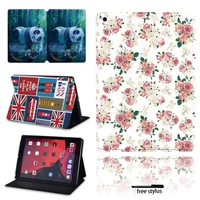 high quality leather case for apple ipad 8 2020 10 2 inch flip foldable shockproof tablet case animal and old image pen