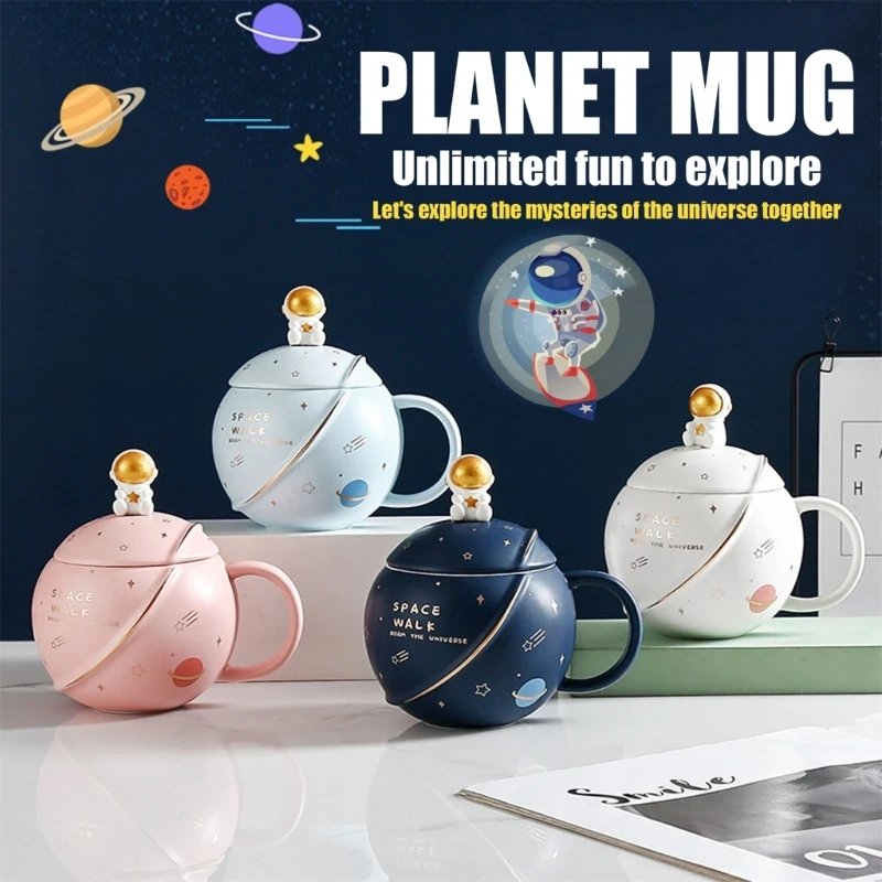 

400ML Novelty Space Mug Space Themed Water Cup Astronaut Coffee Cup Ceramic Material Perfect for Water Milk Beverages