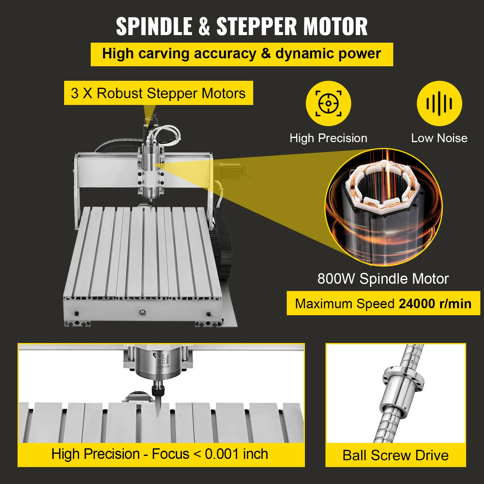 VEVOR 3 / 4 оси CNC маршрутизатор 6040/3040/3020 лазерный гравер USB порт фрезерный